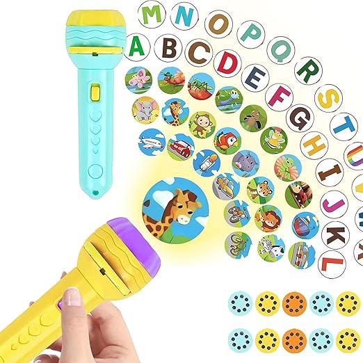 Kids Flash Projector with 3 Slides and 24 Educational Projections