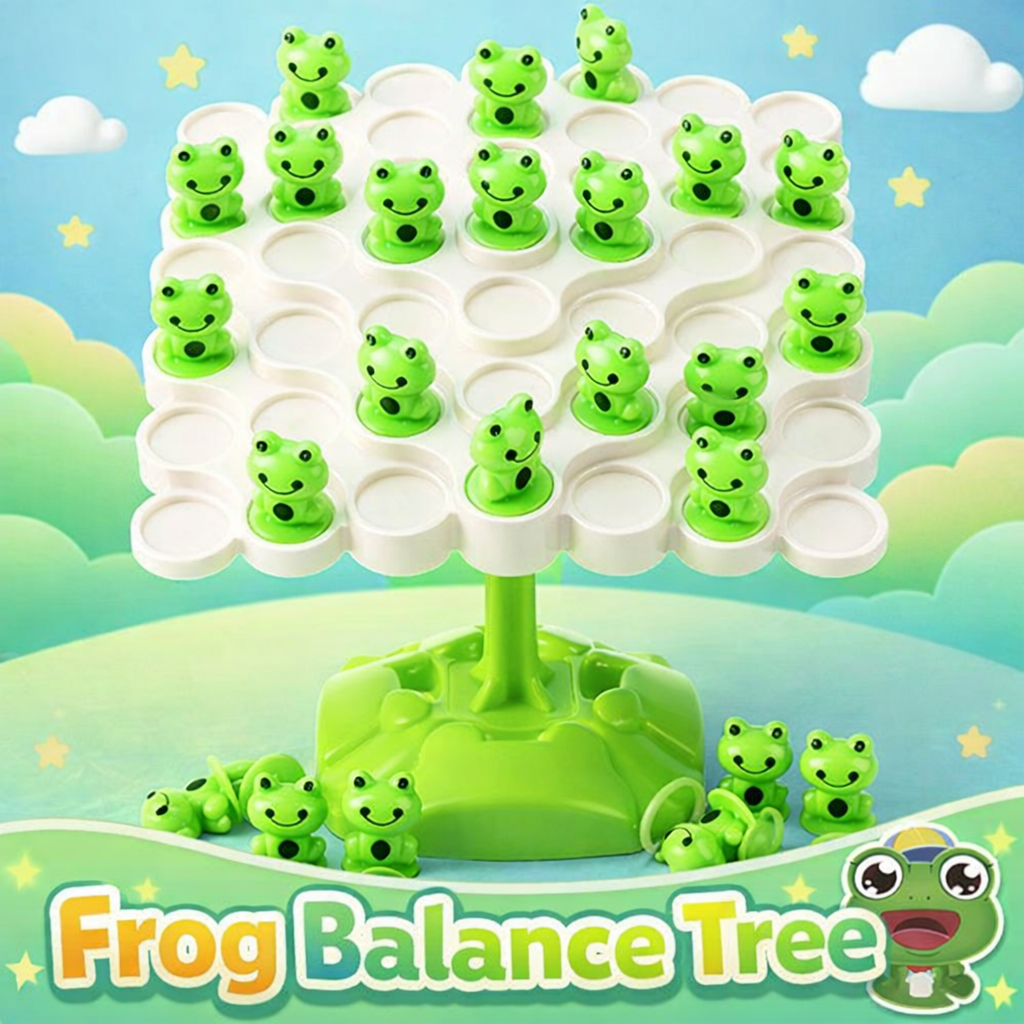 Frog Balance Tree Game for Kids | 50 Frogs Stacking & Counting Toy