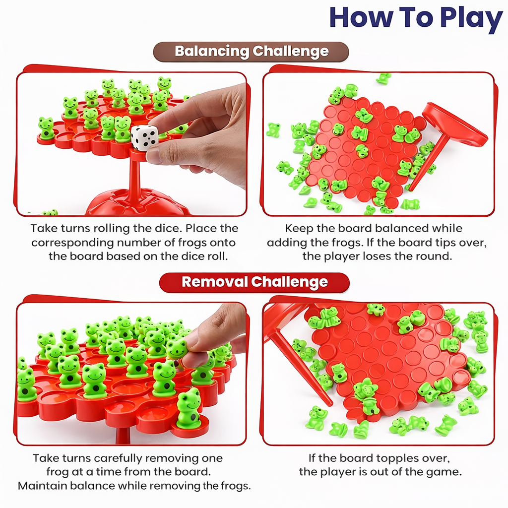 Frog Balance Tree Game for Kids | 50 Frogs Stacking & Counting Toy