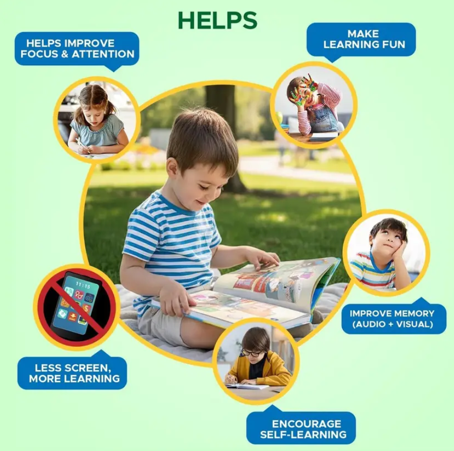 2026 Interactive Sound Book for Kids – Learn Alphabets, Numbers, Shapes & Phonics