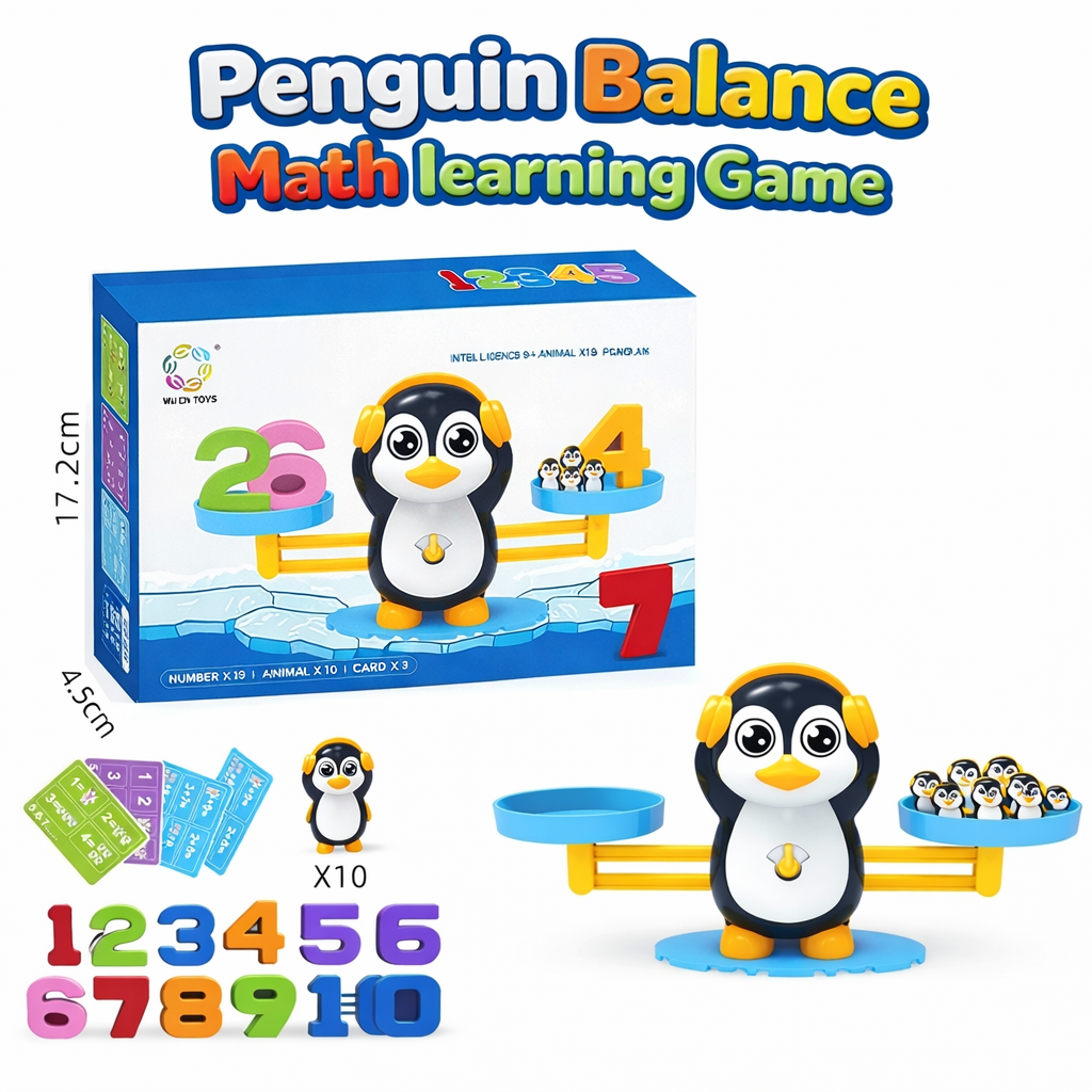Penguin Balancing Toy for Kids | Educational Math Counting & Number Learning Game | Preschool STEM Activity Toy for Ages 3–8