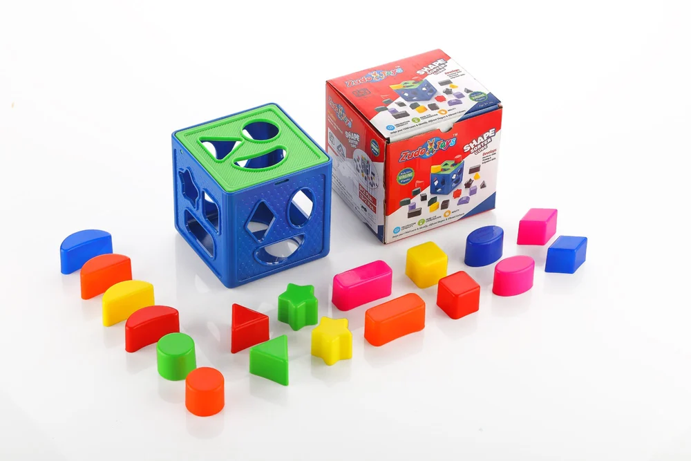 Shape Sorting Cube with 18 Shapes & Colors – Educational Learning Activity Toy for Kids Boys & Girls (2–4 Players)