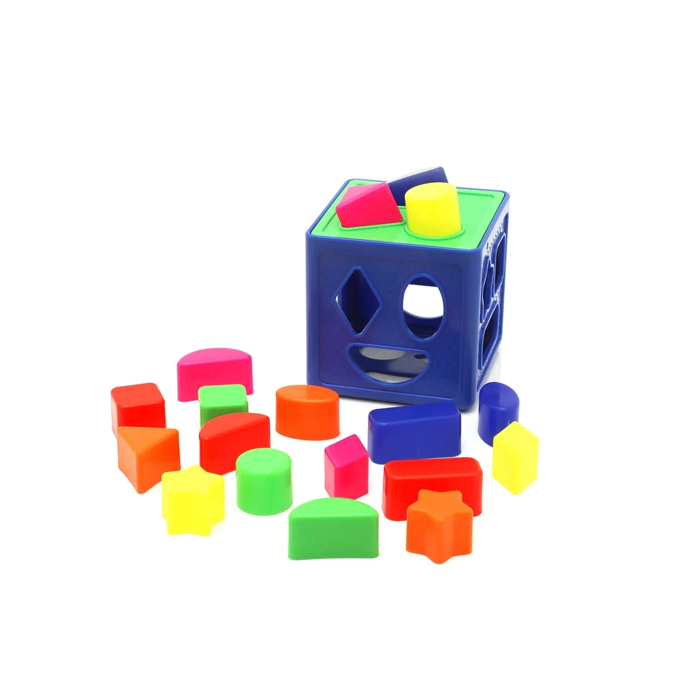 Shape Sorting Cube with 18 Shapes & Colors – Educational Learning Activity Toy for Kids Boys & Girls (2–4 Players)