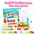 Wooden Alphabet Letter Matching Toy for Kids (A–Z) | English Spelling Puzzle with Flash Cards | Preschool Learning Game for Ages 3–6