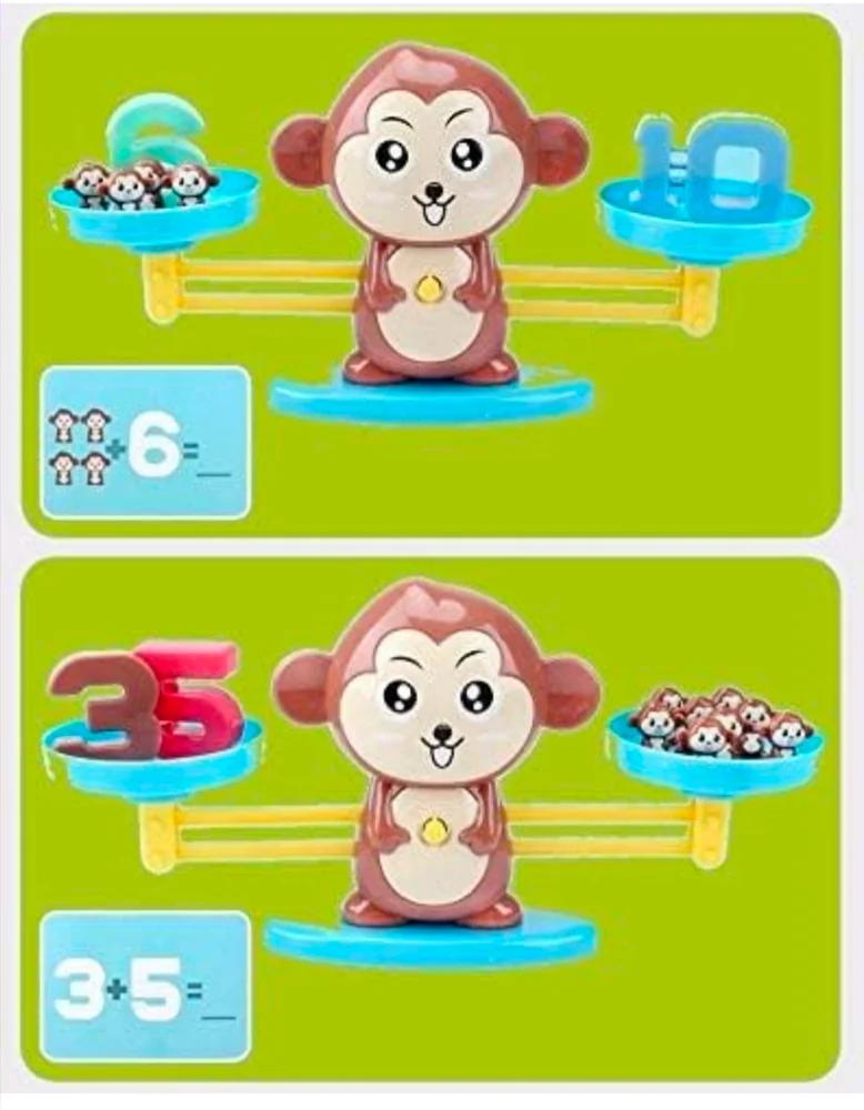 Balancing Math Toy for Kids | Educational Counting & Number Learning Activity | Preschool Game | Gift for Ages 3–8 (Monkey)
